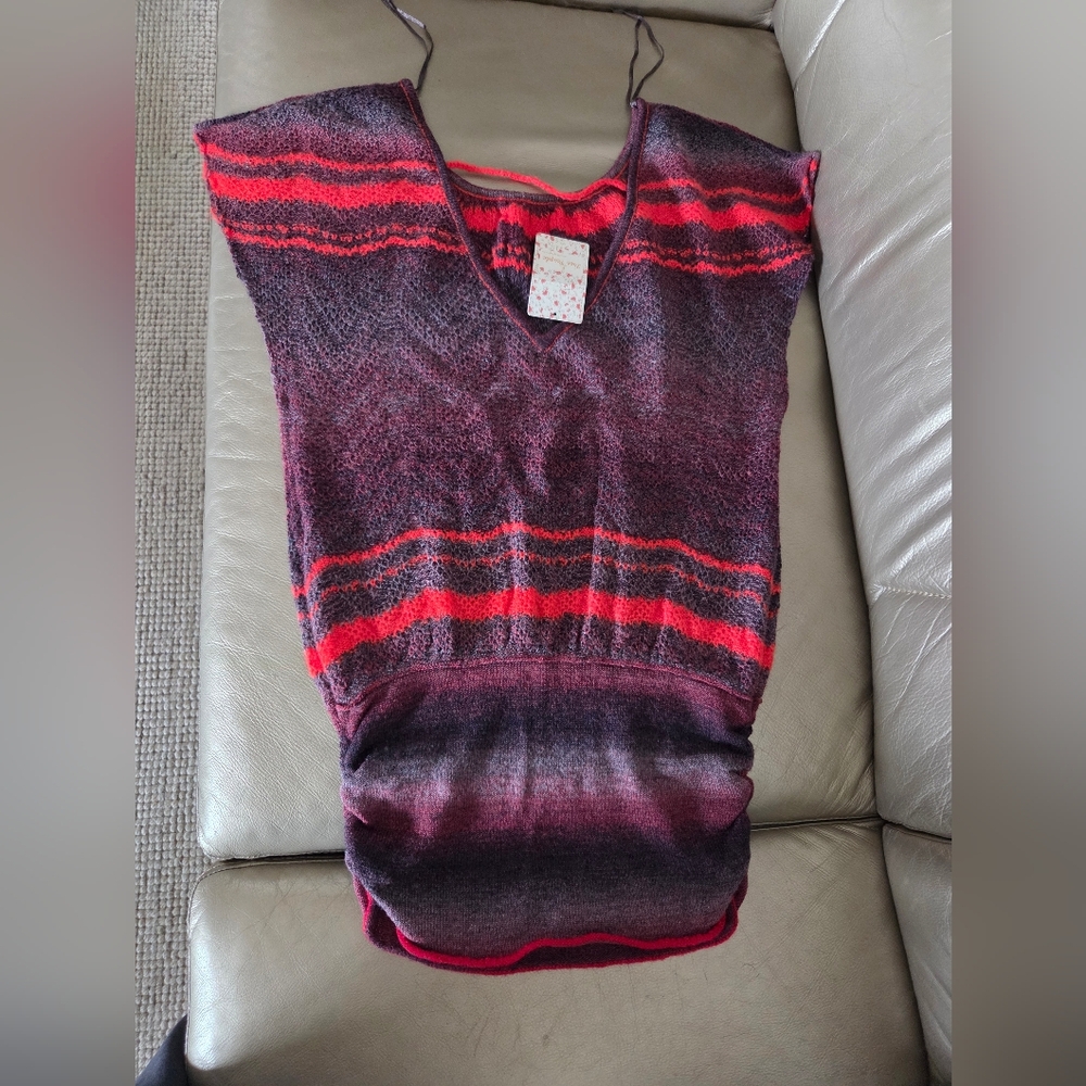 Brand New Free People Tunic or Cropped adjustable. Berry Combo.
